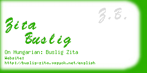 zita buslig business card